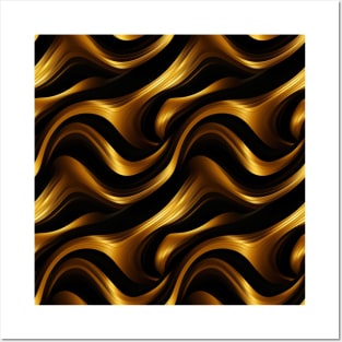 Golden Harmony: Abstract Stripes in Luxe Gold Posters and Art